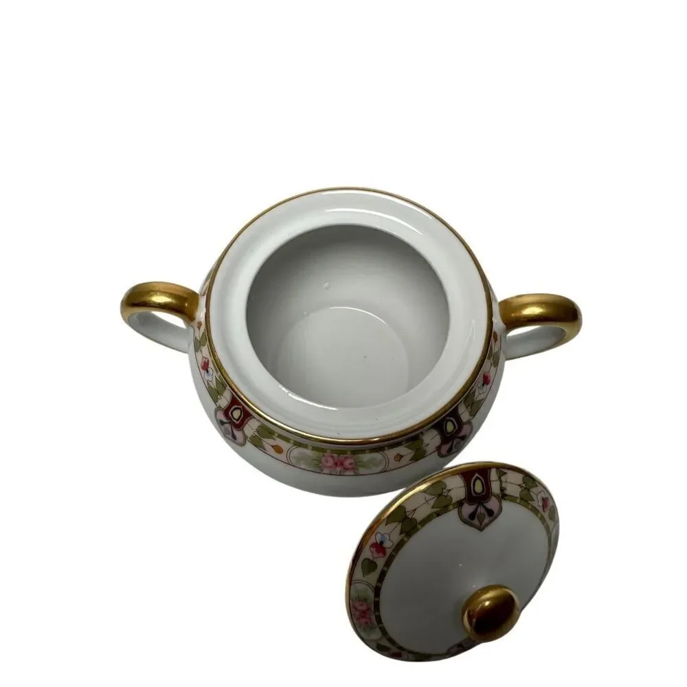 Noritake Vtg Japan 13674 pattern Regina sugar bowl with lid  #M-1829